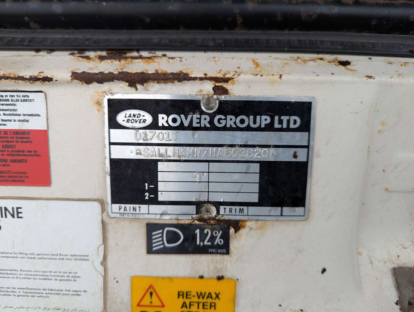 <p>1991 RANGE ROVER VOGUE TURBO D</p>