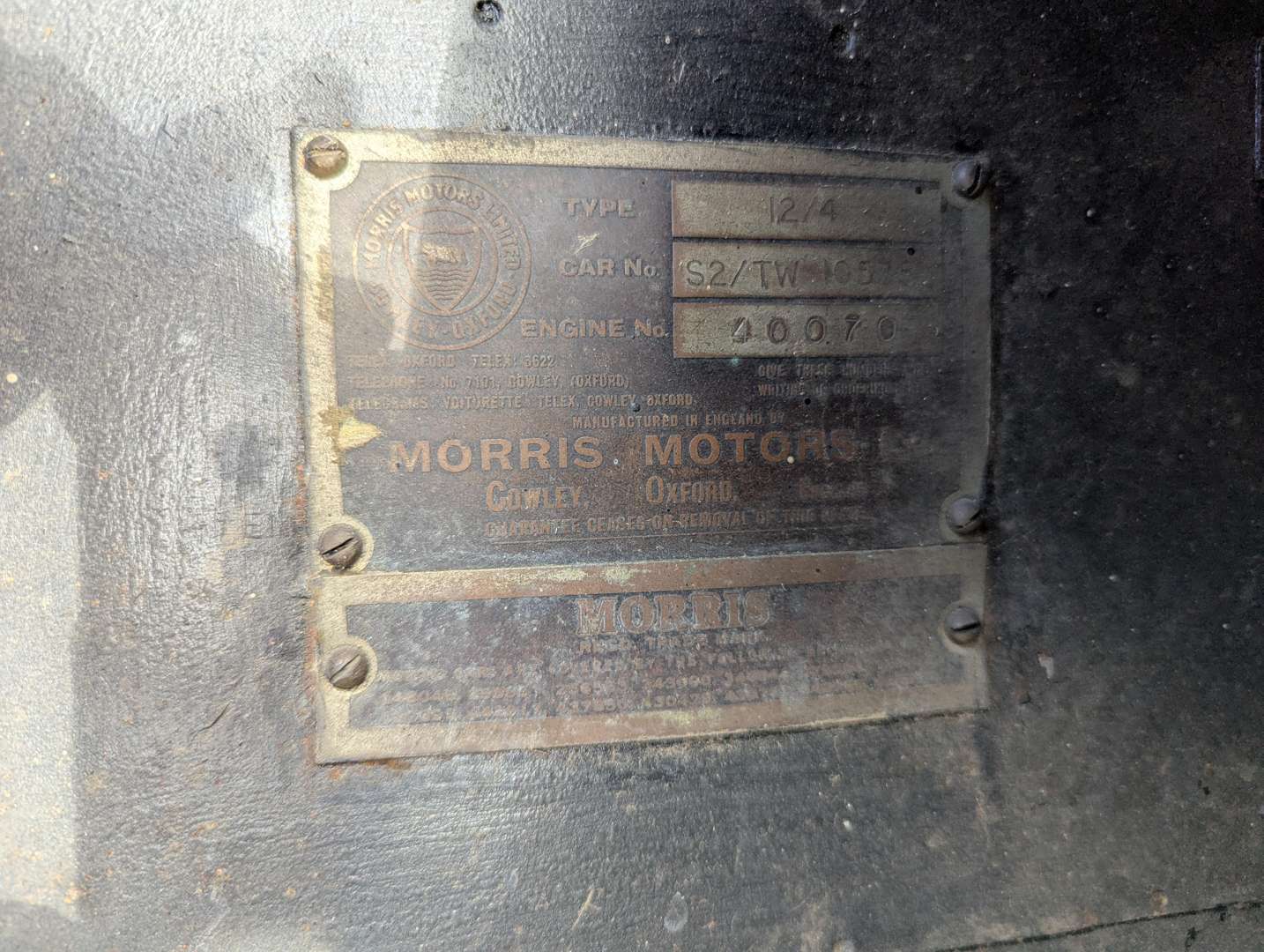 <p>1937 MORRIS 12 HP</p>