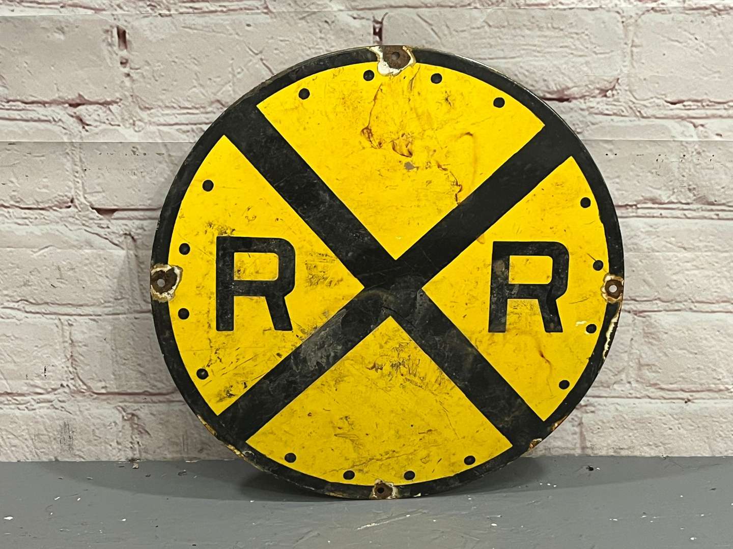 <p>Rail Road Crossing Enamel Sign</p>