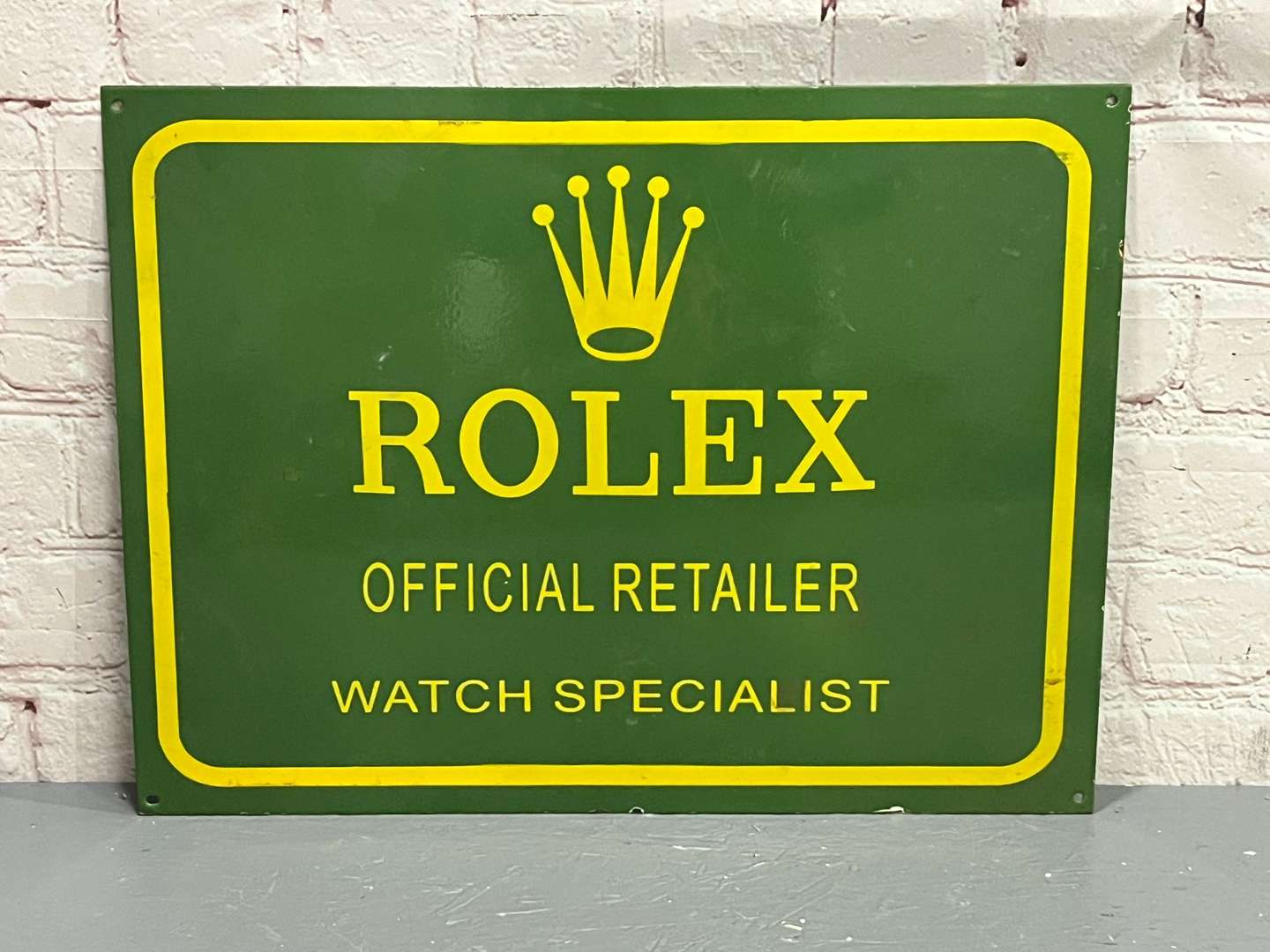 <p>Rolex Official Retailer Enamel Sign</p>