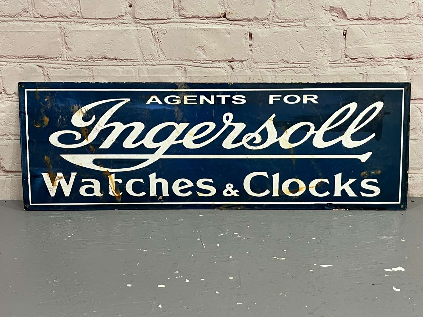 <p>Ingersoll Watches and Clocks Enamel Sign&nbsp;</p>