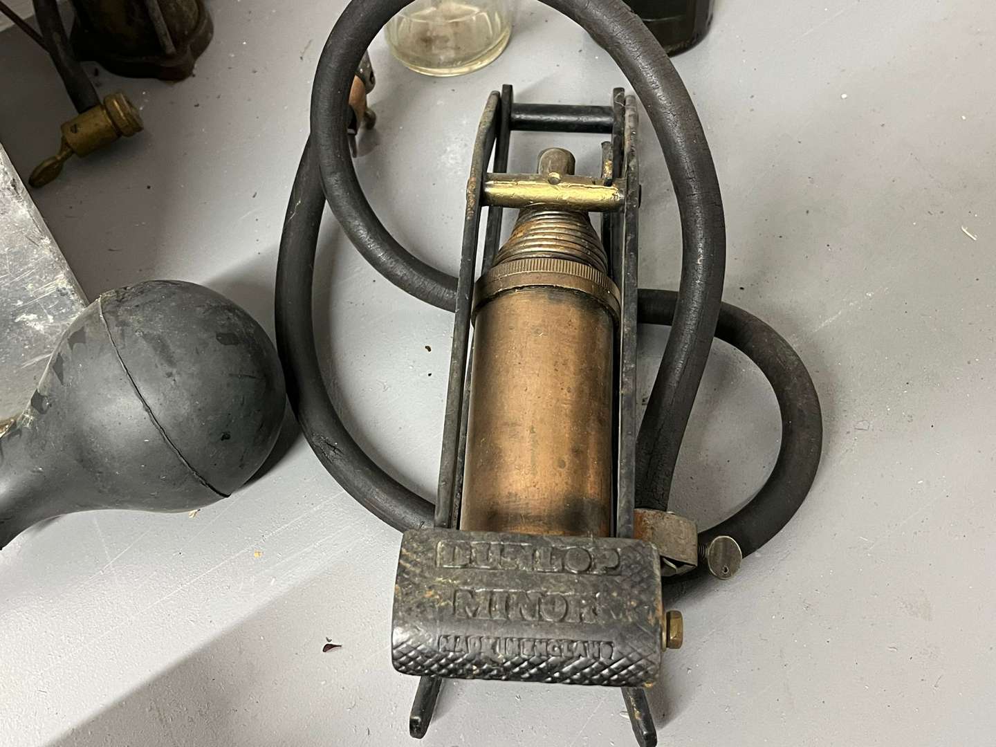 <p>Mixed Lot Vintage Pumps, Ammunition Box, Oil Bottles Etc</p>