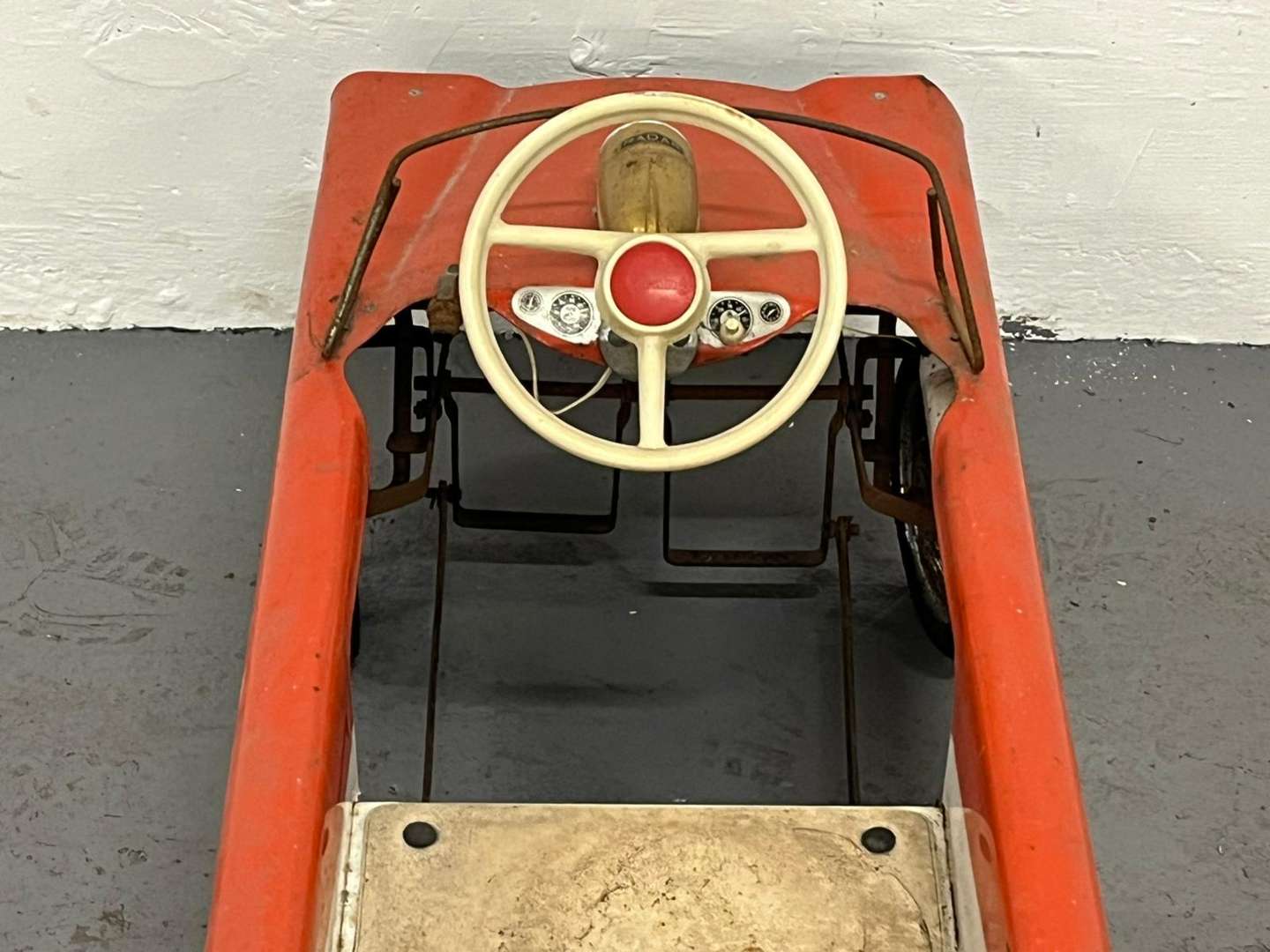 <p>Tri-ang Tin Plated Childs Pedal Car</p>