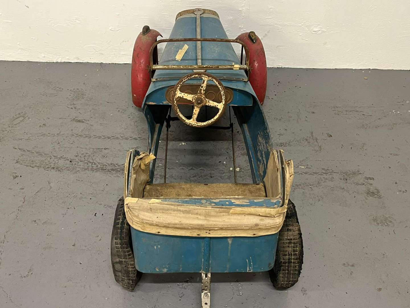 <p>Wooden Framed Childs Vintage Pedal Car</p>