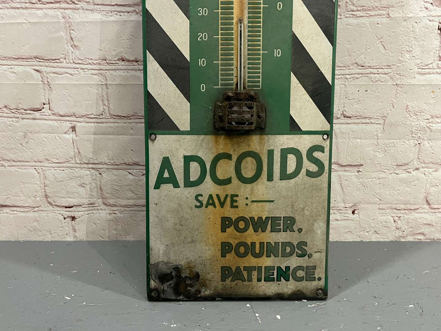 <p>Duckhams Adcoids Thermometer Enamel Sign a/f</p>