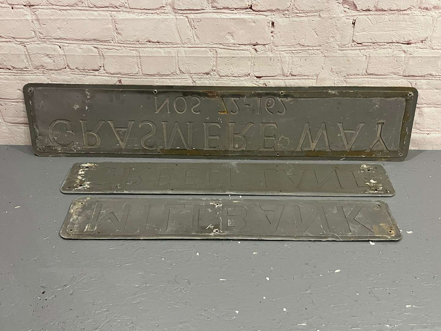 <p>Three Original Street Signs</p>