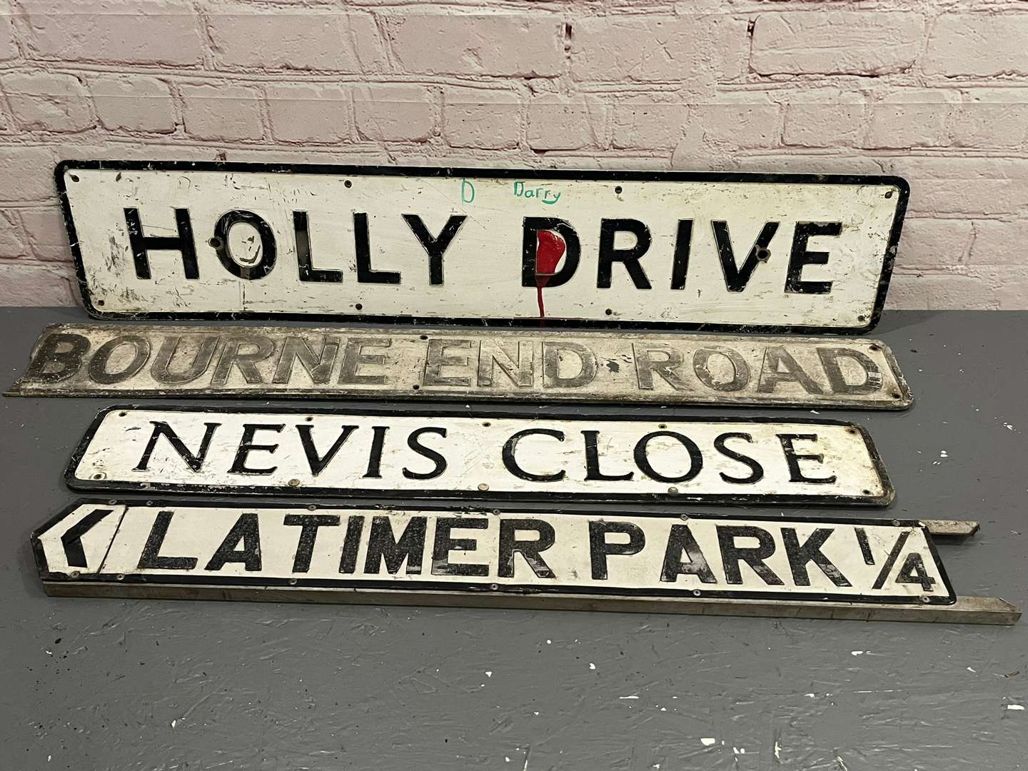 <p>Four Original Street Signs</p>