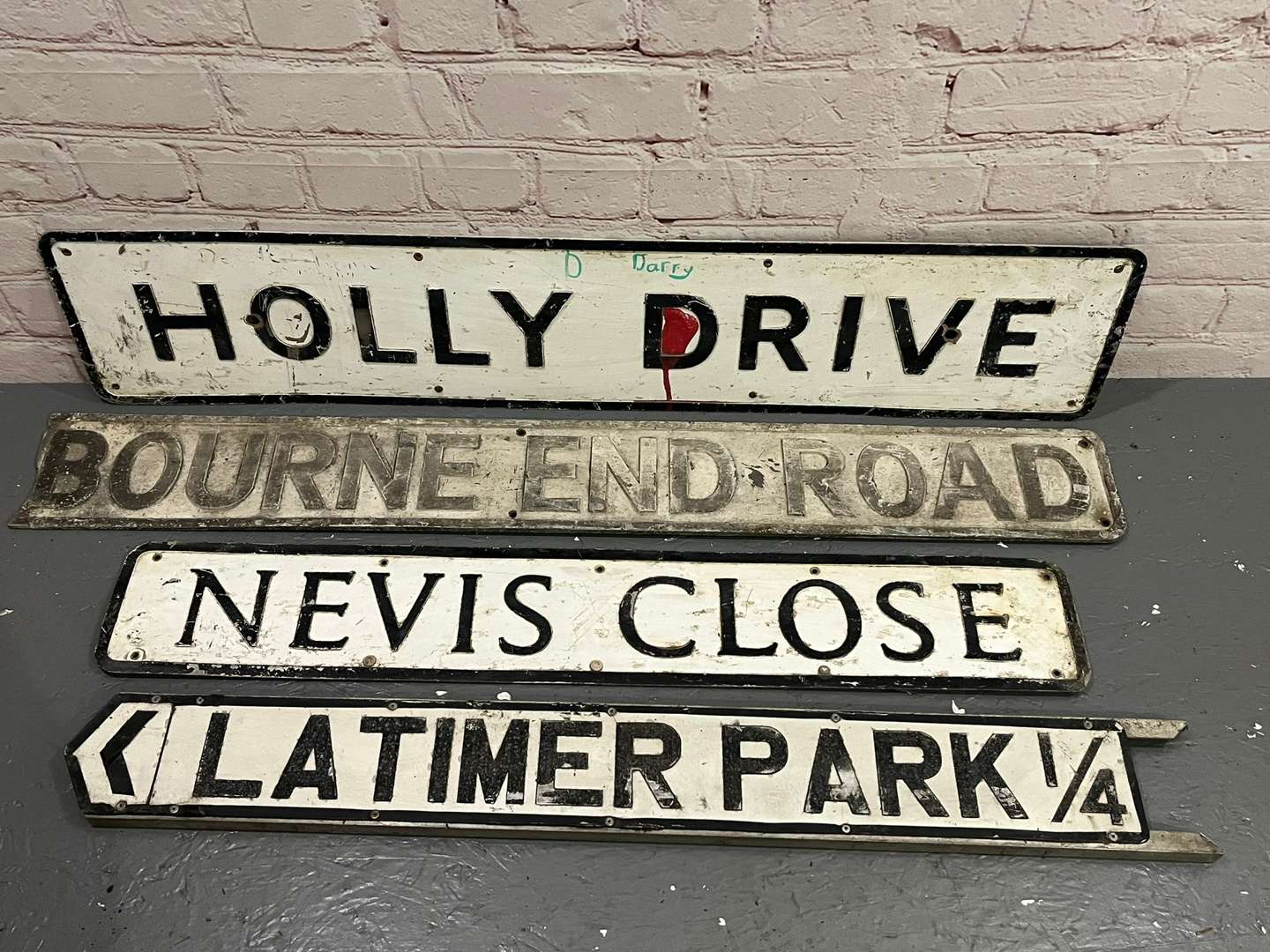 <p>Four Original Street Signs</p>
