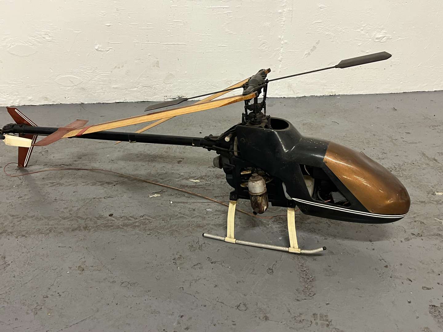 <p>Remote Controlled Helicopter With Wooden Blades</p>