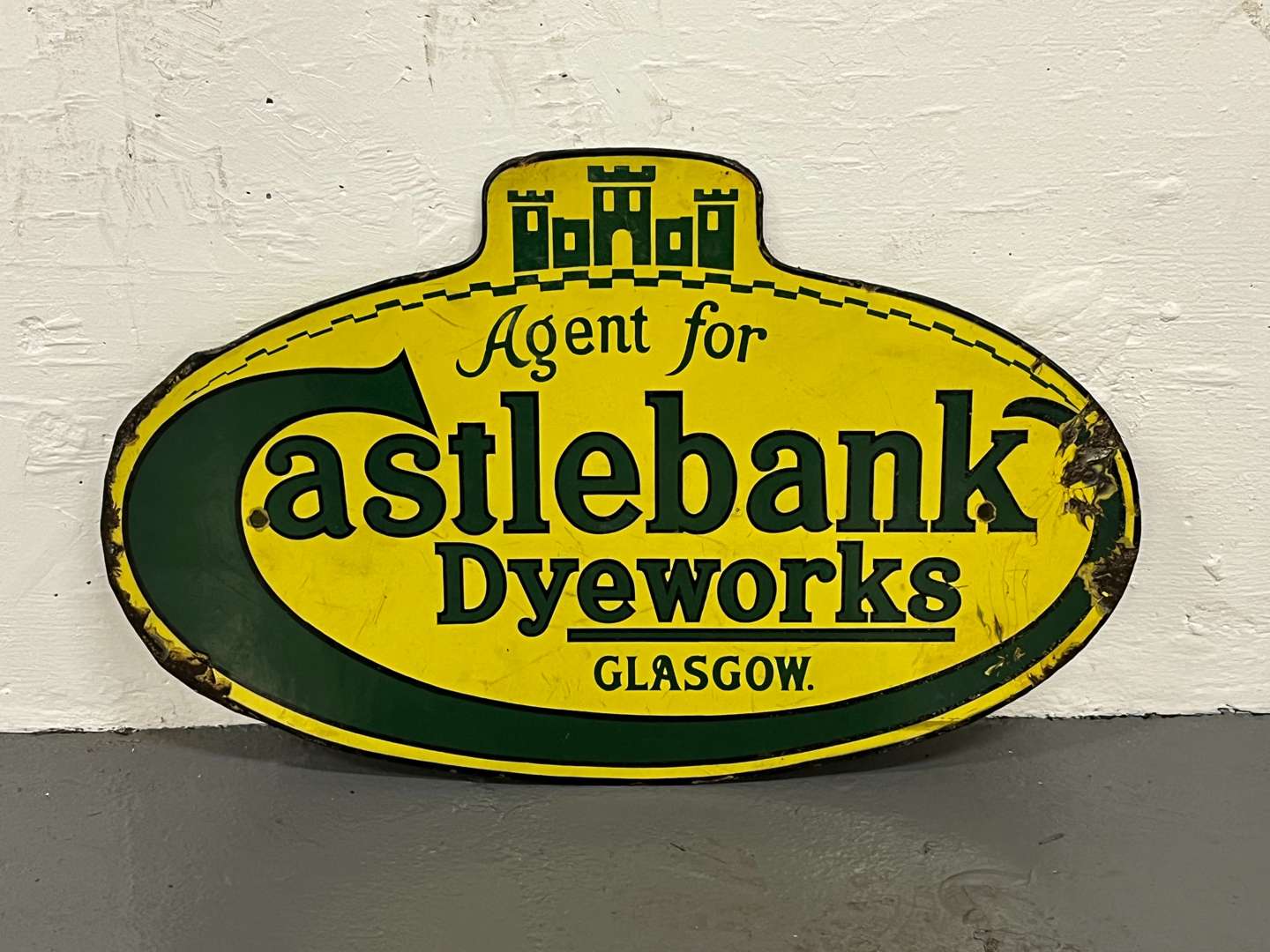 <p>Agents For Castlebank Dyeworks Glasgow Enamel Sign&nbsp;</p>