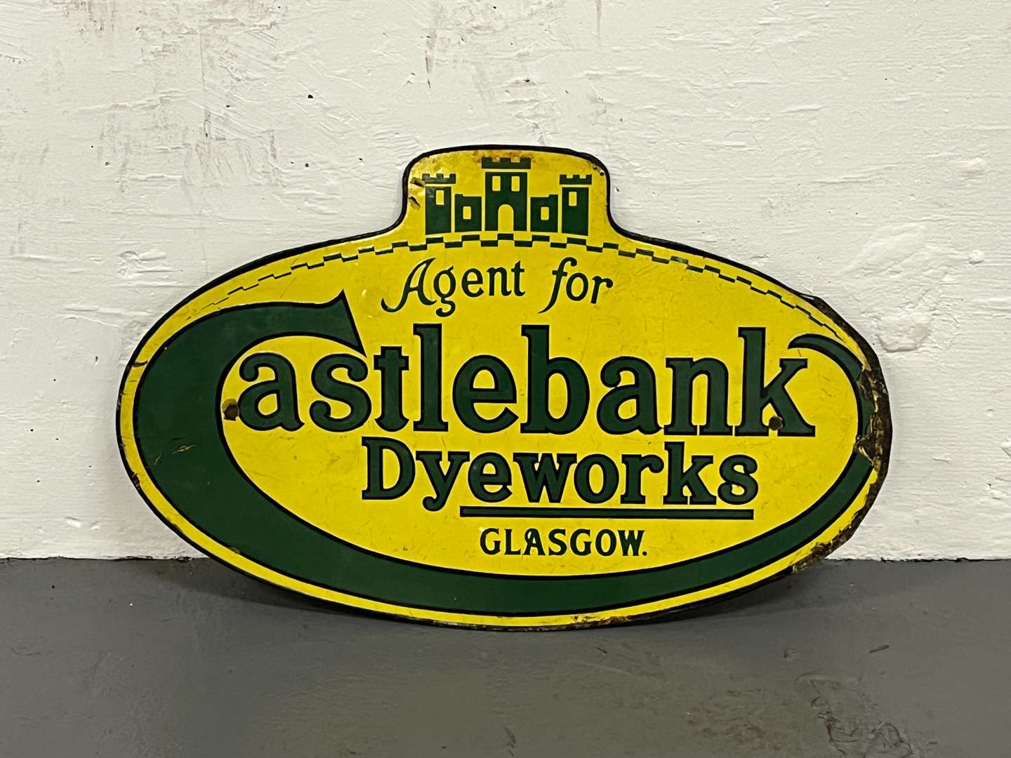 <p>Agents For Castlebank Dyeworks Glasgow Enamel Sign&nbsp;</p>