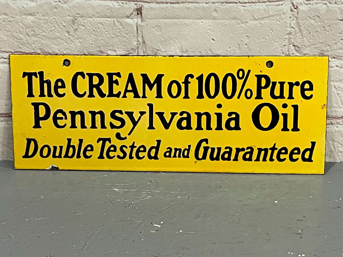 <p>The Cream of 100% Pure Pennsylvania Oil Enamel Sign</p>