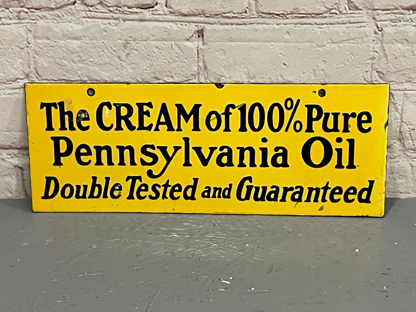 <p>The Cream of 100% Pure Pennsylvania Oil Enamel Sign</p>