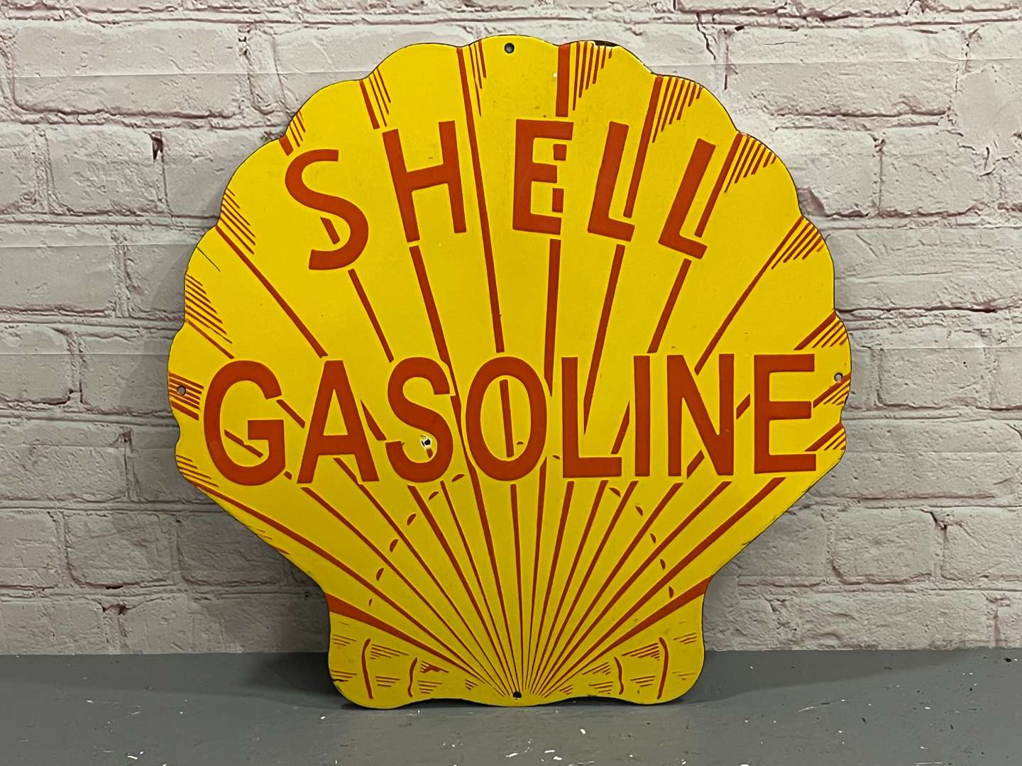 <p>Shell Gasoline Enamel Sign</p>