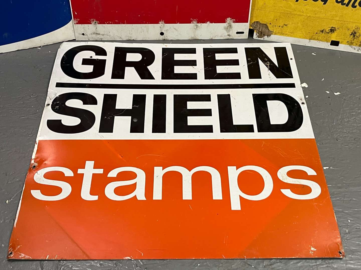 <p>Whitby Seafoods, Walls Ice Cream, Calor Gaz & Green Shield Stamp Sign (4)</p>