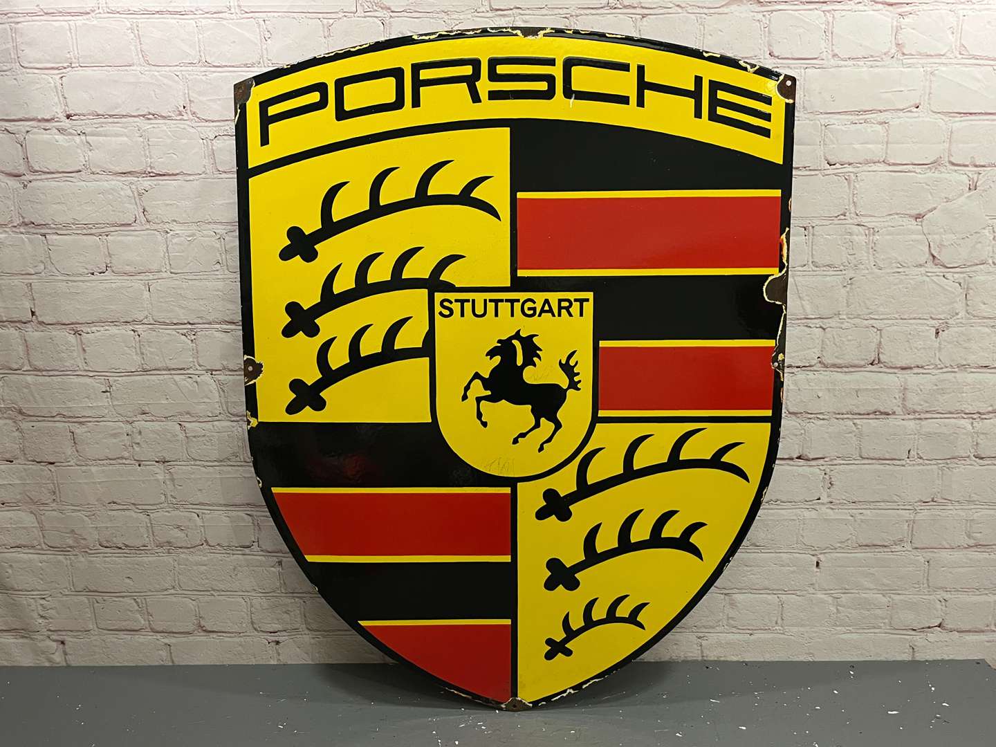 <p>Large Porsche Emblem Enamel Sign</p>