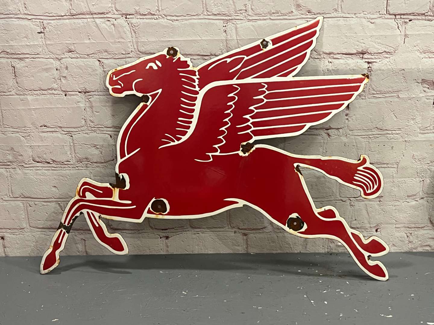 <p>Pegasus Mobiloil Enamel Sign</p>