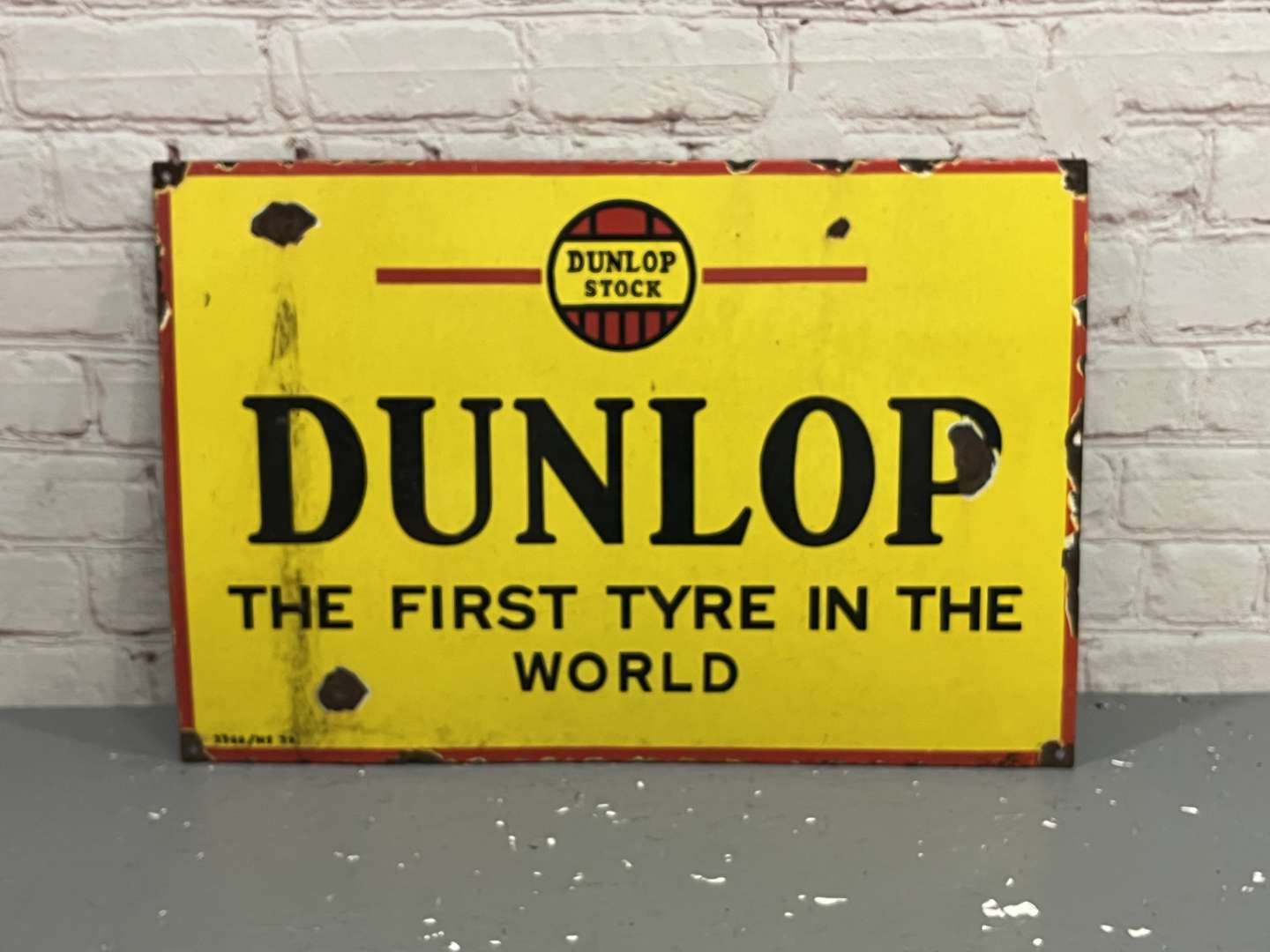 <p>Dunlop “The First Tyre In The World” Enamel Sign&nbsp;</p>