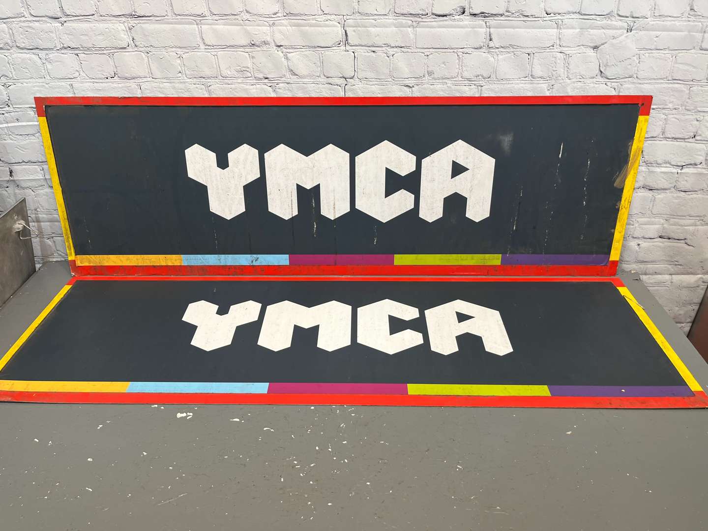 <p>YMCA Large Signs on Metal Board (2)</p>