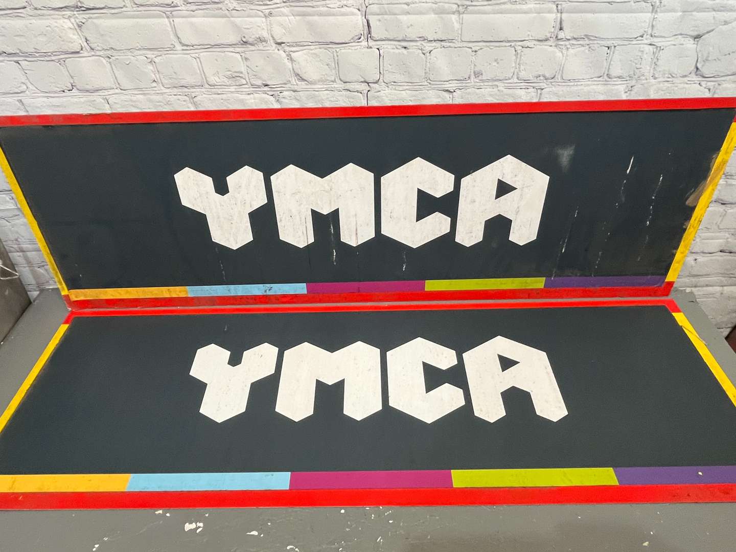 <p>YMCA Large Signs on Metal Board (2)</p>
