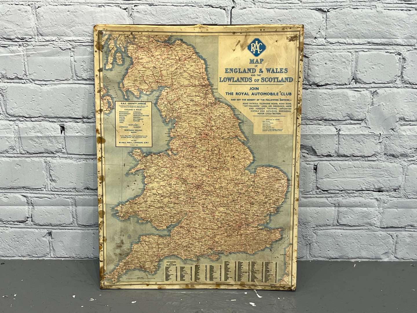 <p>RAC Cardboard Map Sign</p>
