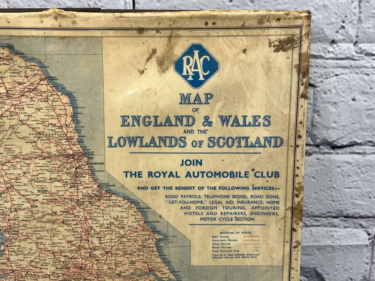 <p>RAC Cardboard Map Sign</p>