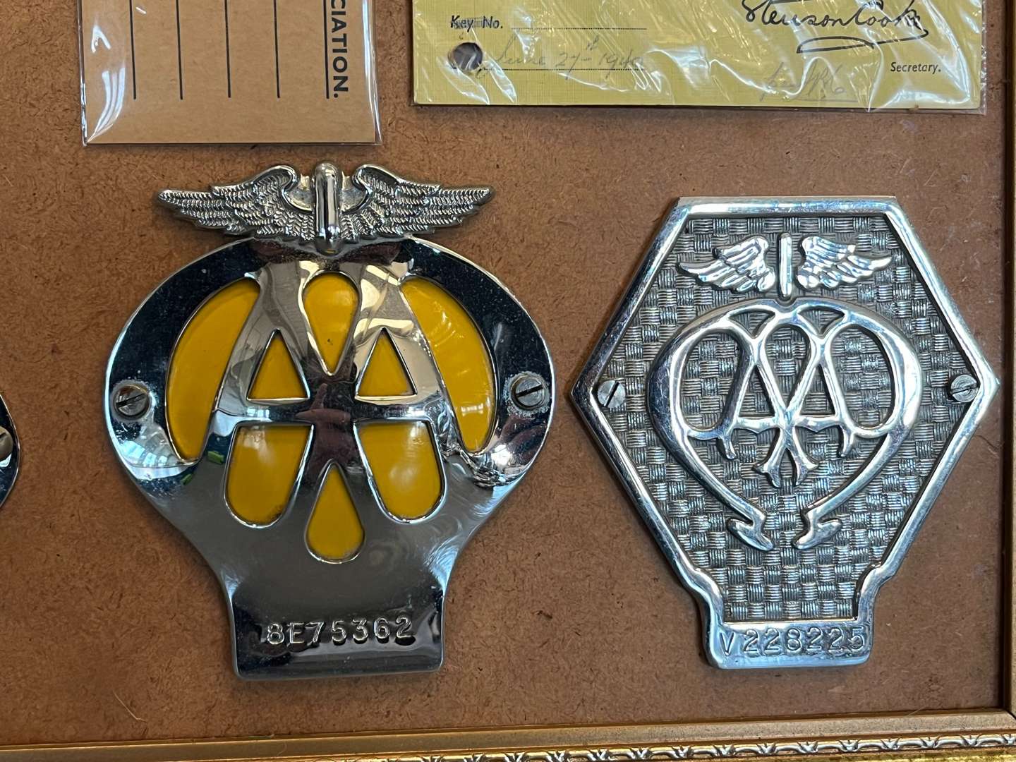 <p>Ten Framed AA Badges, To Include Stenson Cooke Etc</p>