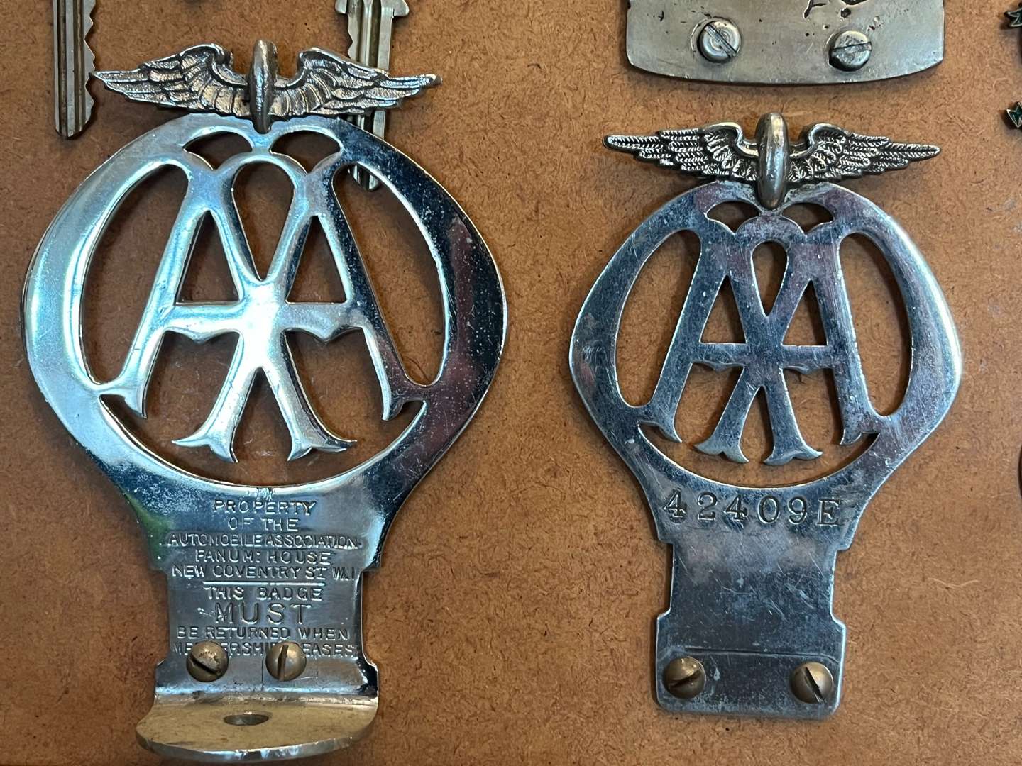 <p>Ten Framed AA Badges, To Include Stenson Cooke Etc</p>