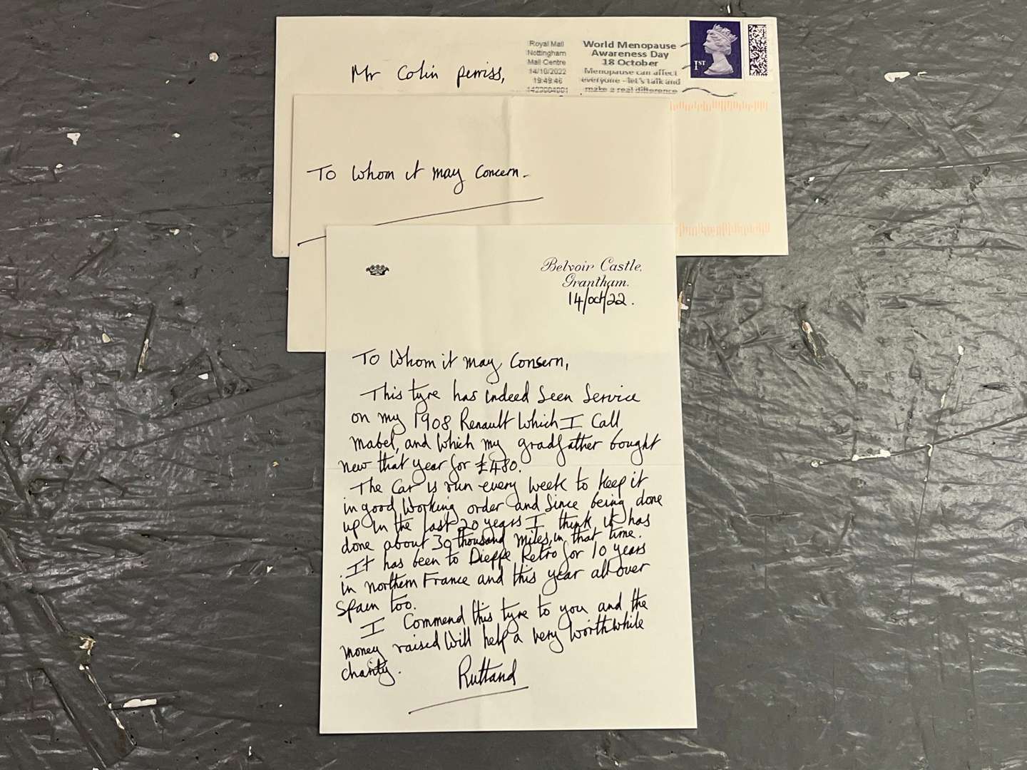 <p>Renault 1908 Dunlop Tyre Clock (From The Duke of Rutland) (ALL PROCEEDS TO CHARITY)</p>