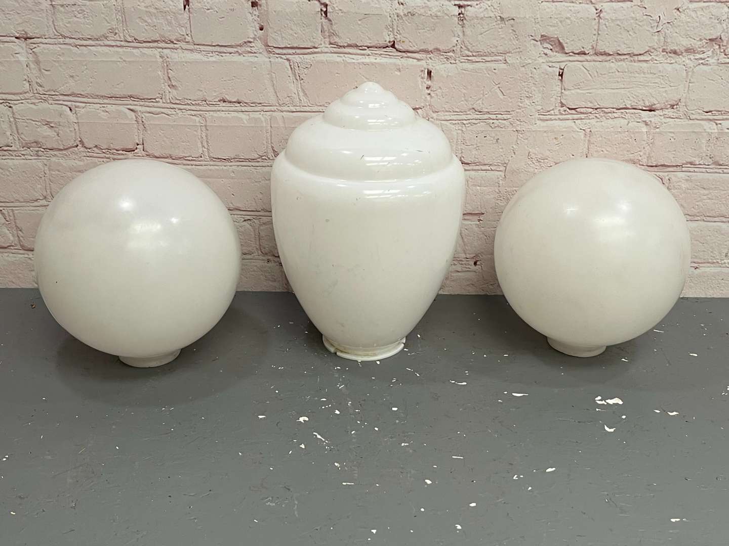 <p>Three Plastic Globes With Stickered Livery&nbsp;</p>