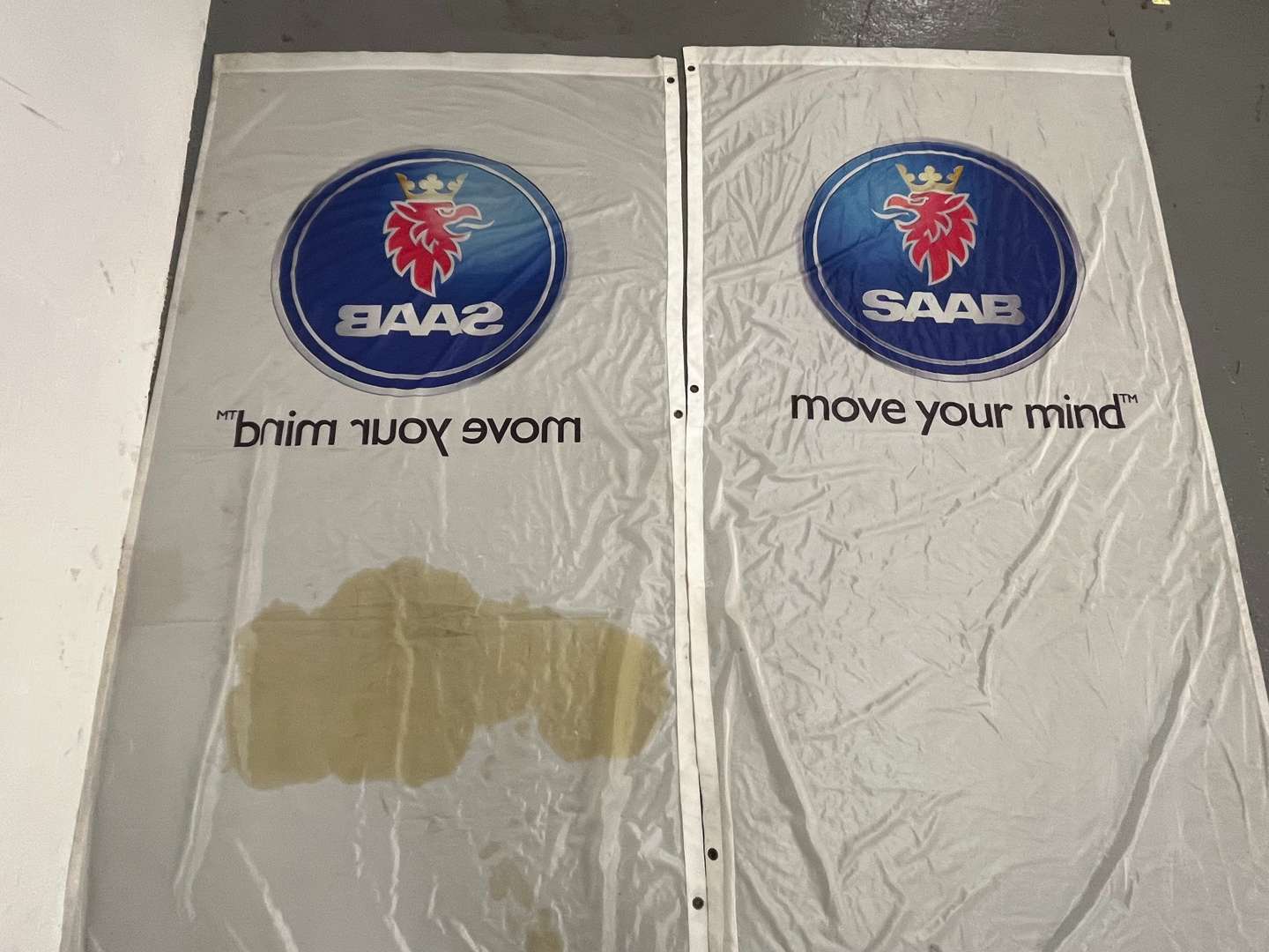 <p>Two Saab Dealership Flags</p>