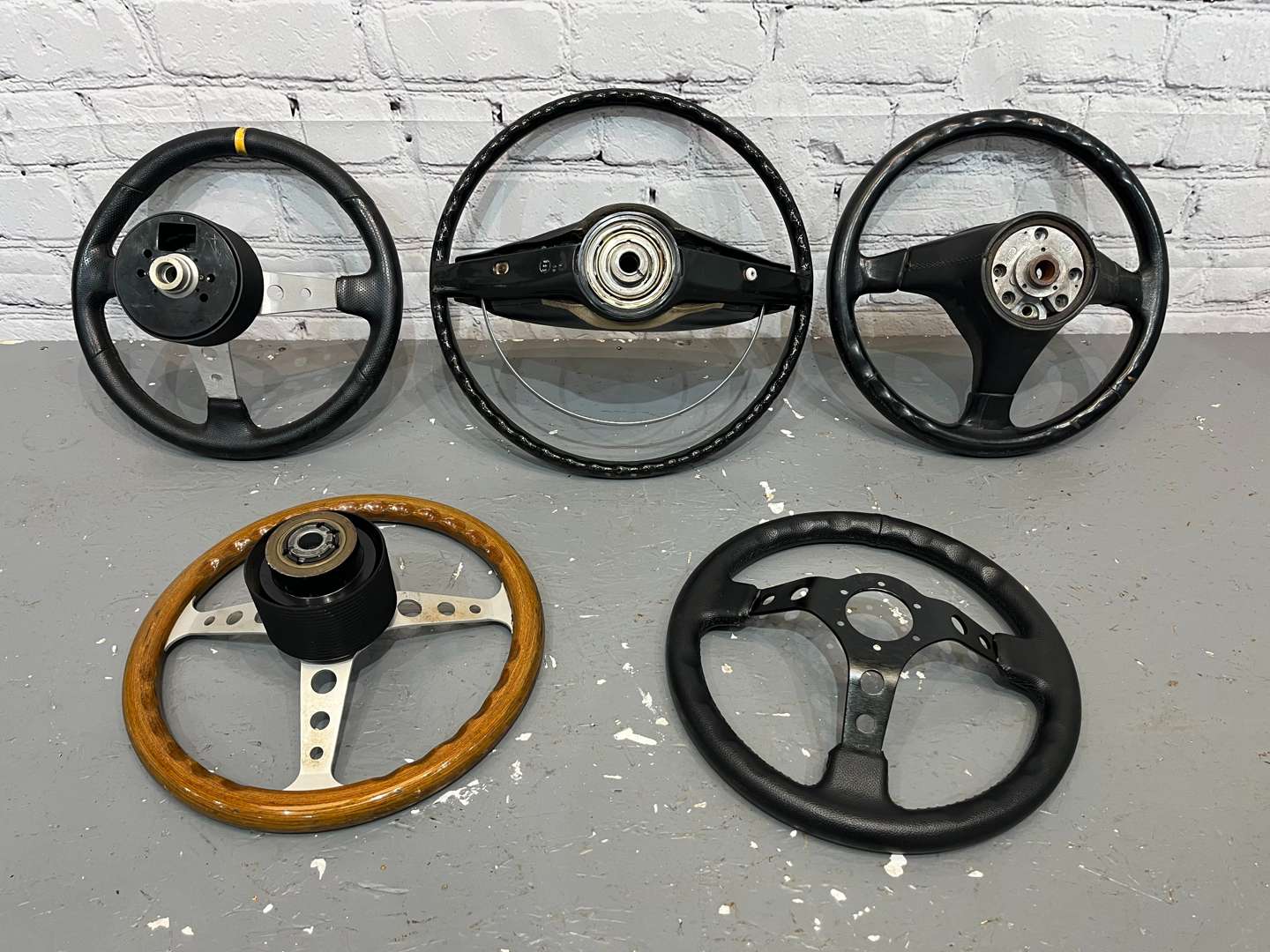 <p>Five Classic Car Steering Wheels</p>
