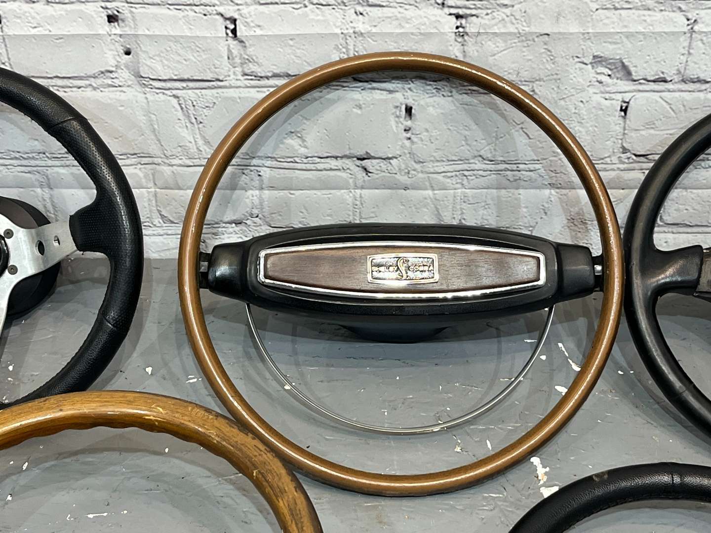 <p>Five Classic Car Steering Wheels</p>