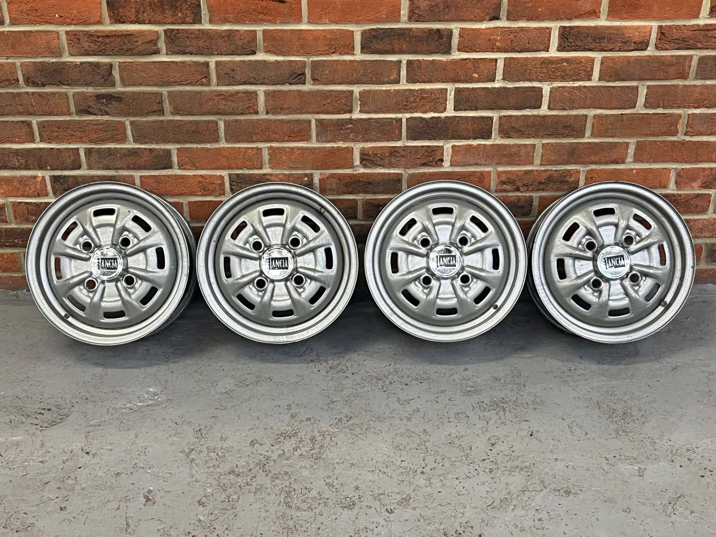 <p>Set of Four Lancia Fulvia Steel Wheels</p>