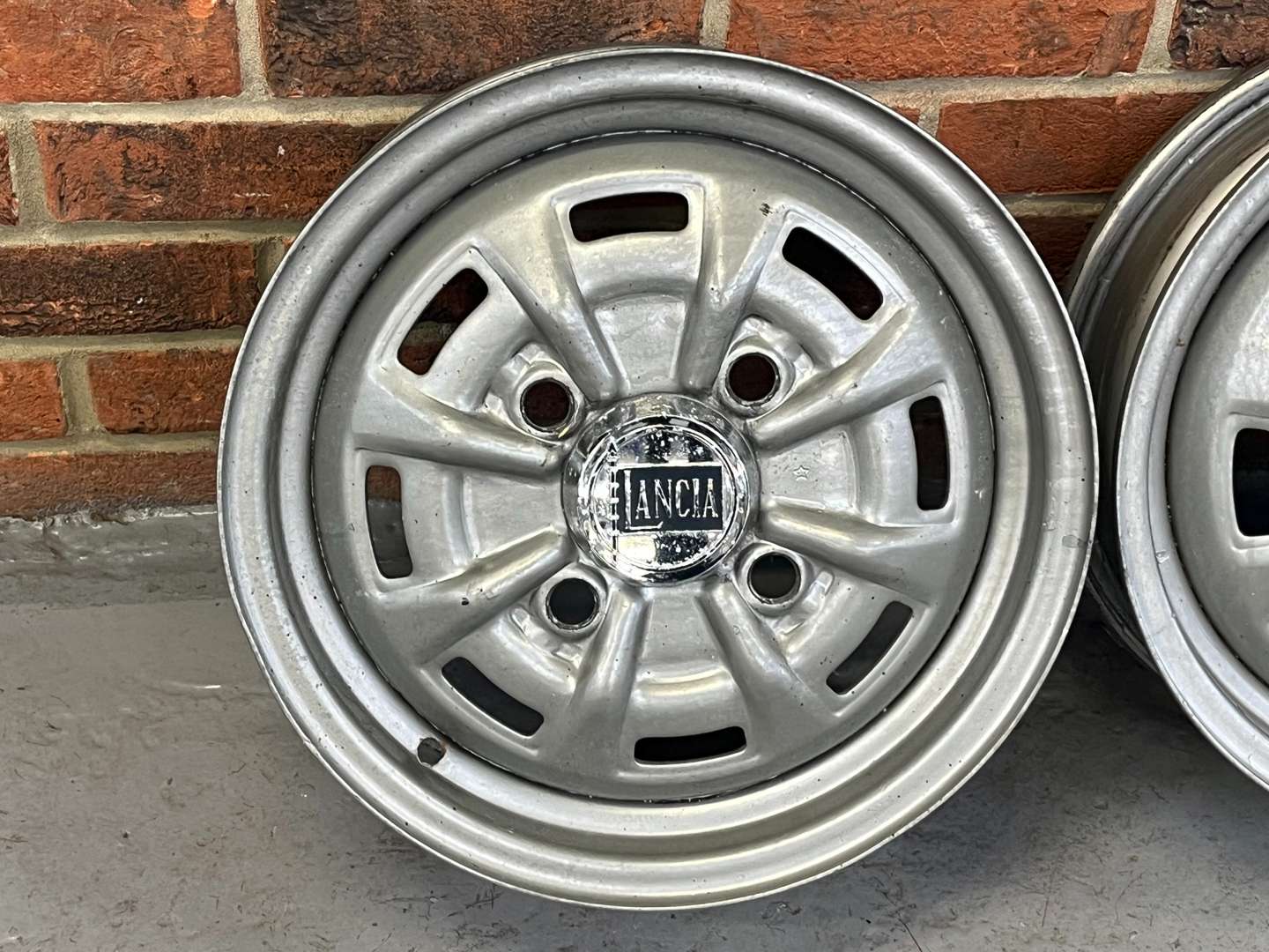 <p>Set of Four Lancia Fulvia Steel Wheels</p>