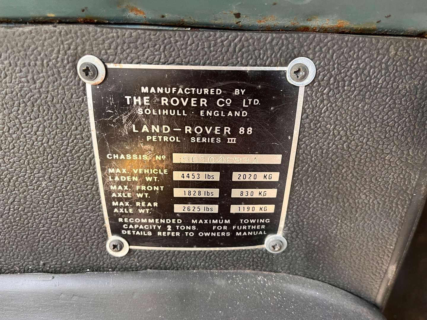 <p>1972 LAND ROVER 88" SERIES III&nbsp;</p>