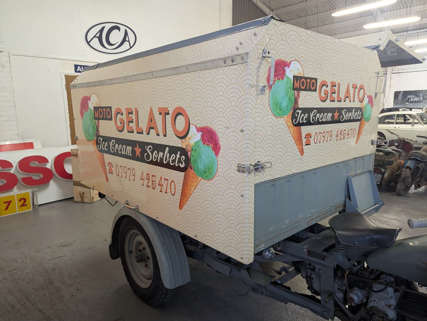 <p>1948 MOTO GUZZI ECOLE ICE CREAM CART</p>