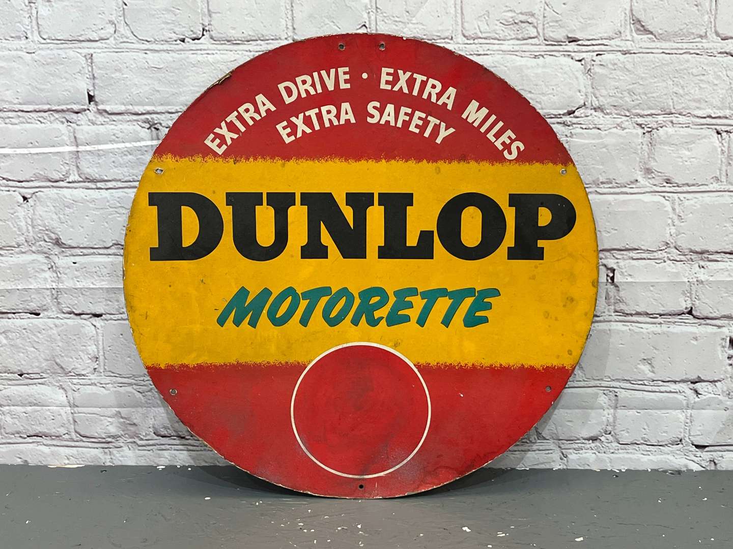 <p>Dunlop Motorette Sign on Board</p>