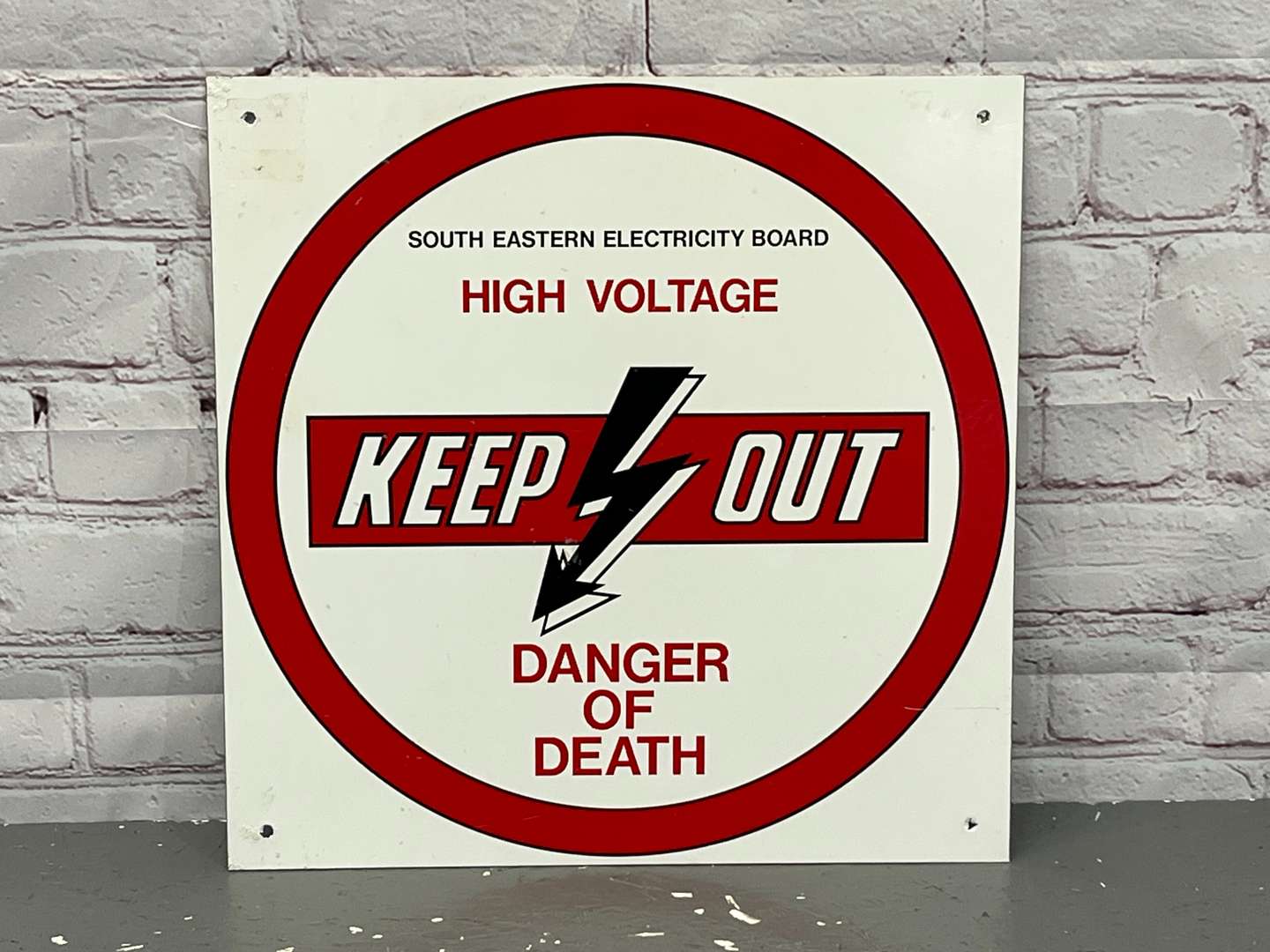 <p>High Voltage “Keep Out” Metal Sign</p>