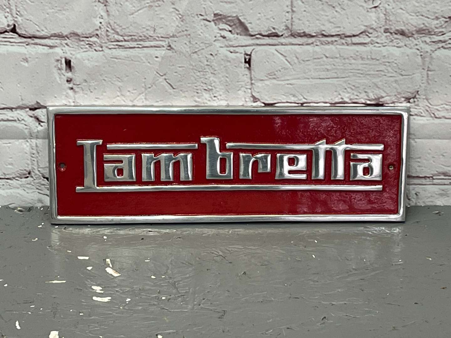 <p>Lambretta Cast Aluminium Sign</p>