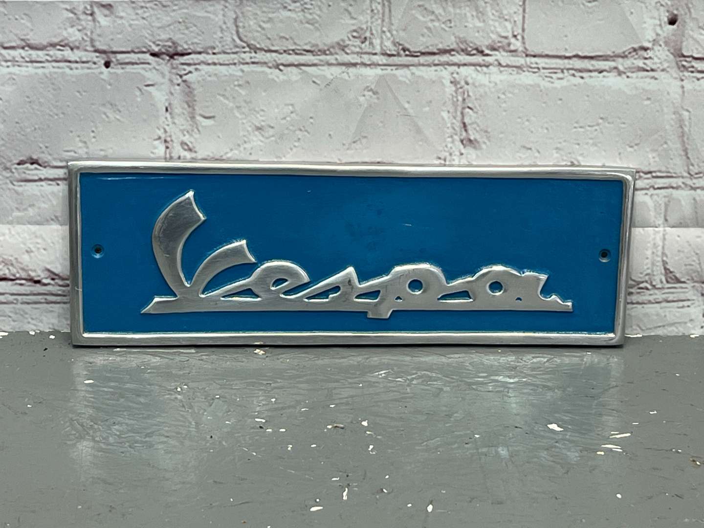<p>Vespa Cast Aluminium Sign</p>