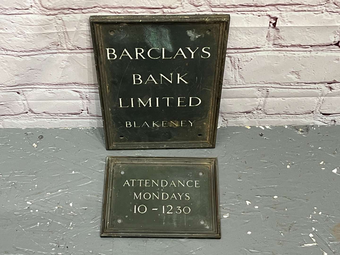 <p>Barclays Bank Limited “Blakeney” Bronze Plaques (2)</p>