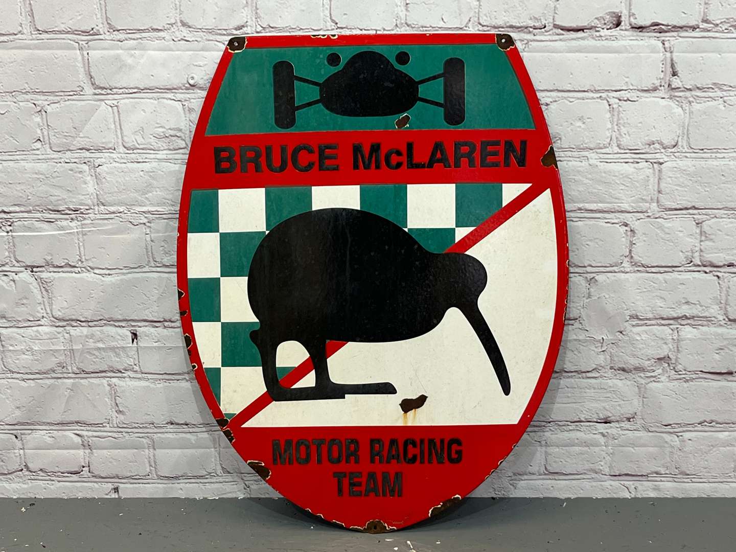 <p>Bruce McLaren Motor Racing Team Enamel Sign</p>
