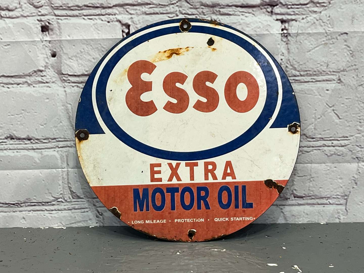 <p>Esso Extra Motor Oil Small Enamel Sign&nbsp;</p>