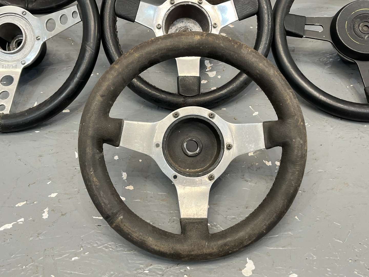 <p>Seven Classic Car Steering Wheels</p>
