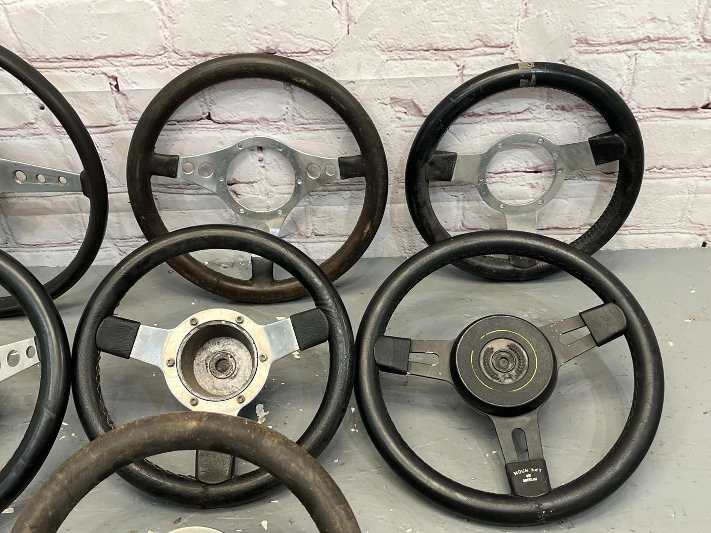 <p>Seven Classic Car Steering Wheels</p>