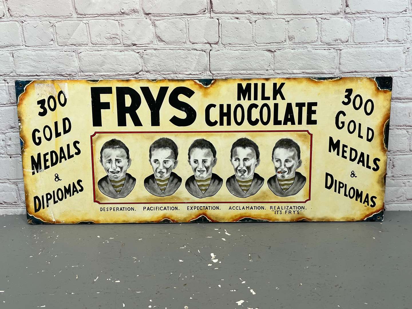 <p>Fry's Milk Chocolate Painted Sign On Board</p>