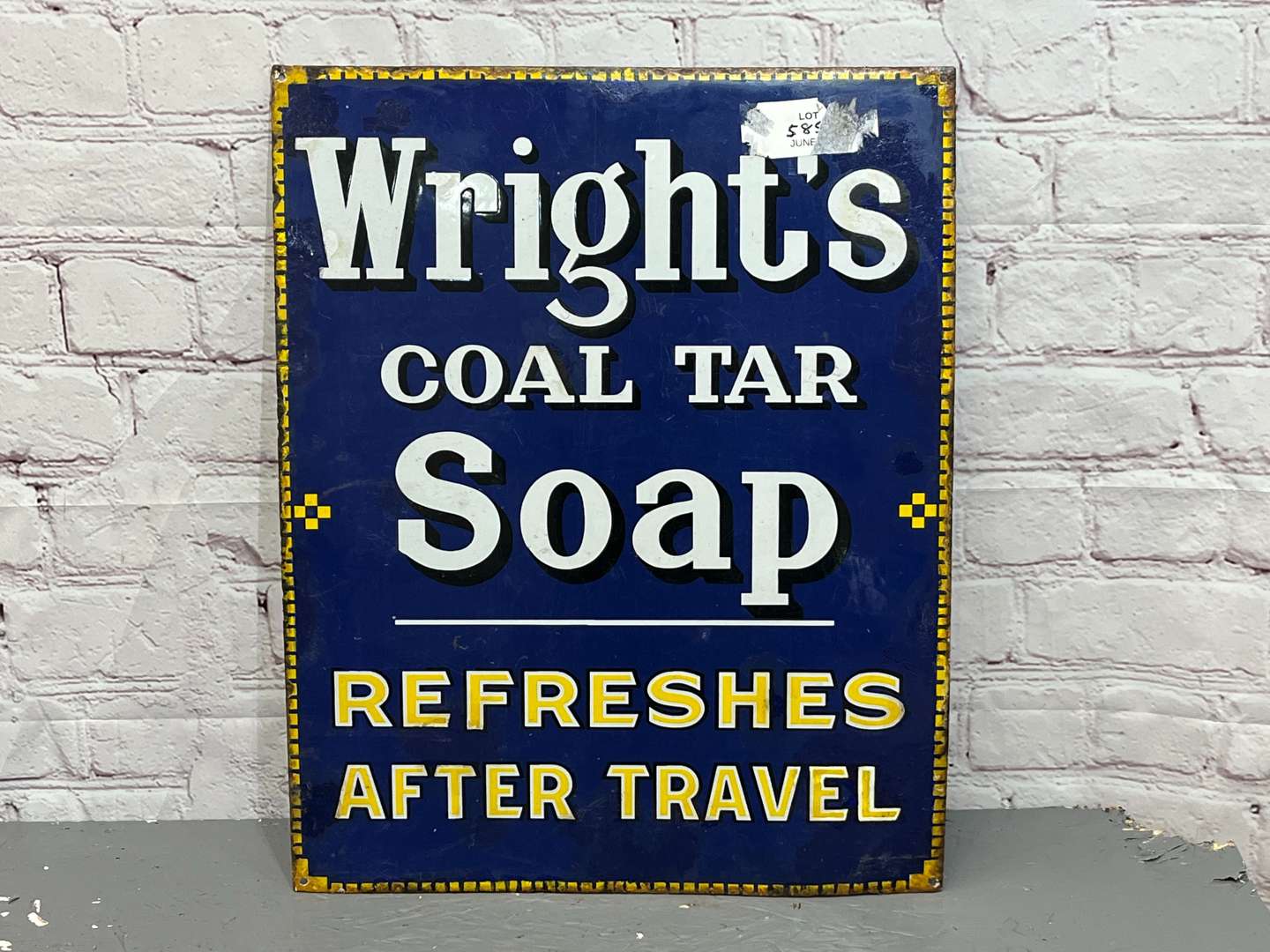 <p>Wright Coal Tar Soap Enamel Sign</p>