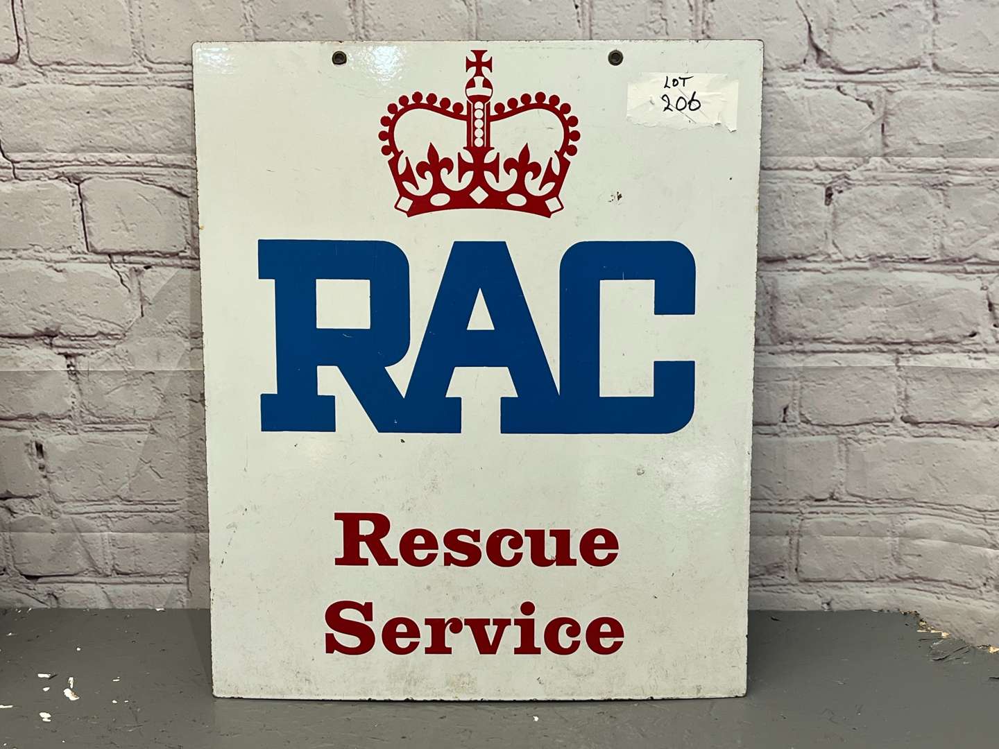 <p>RAC Rescue Service Enamel Sign</p>