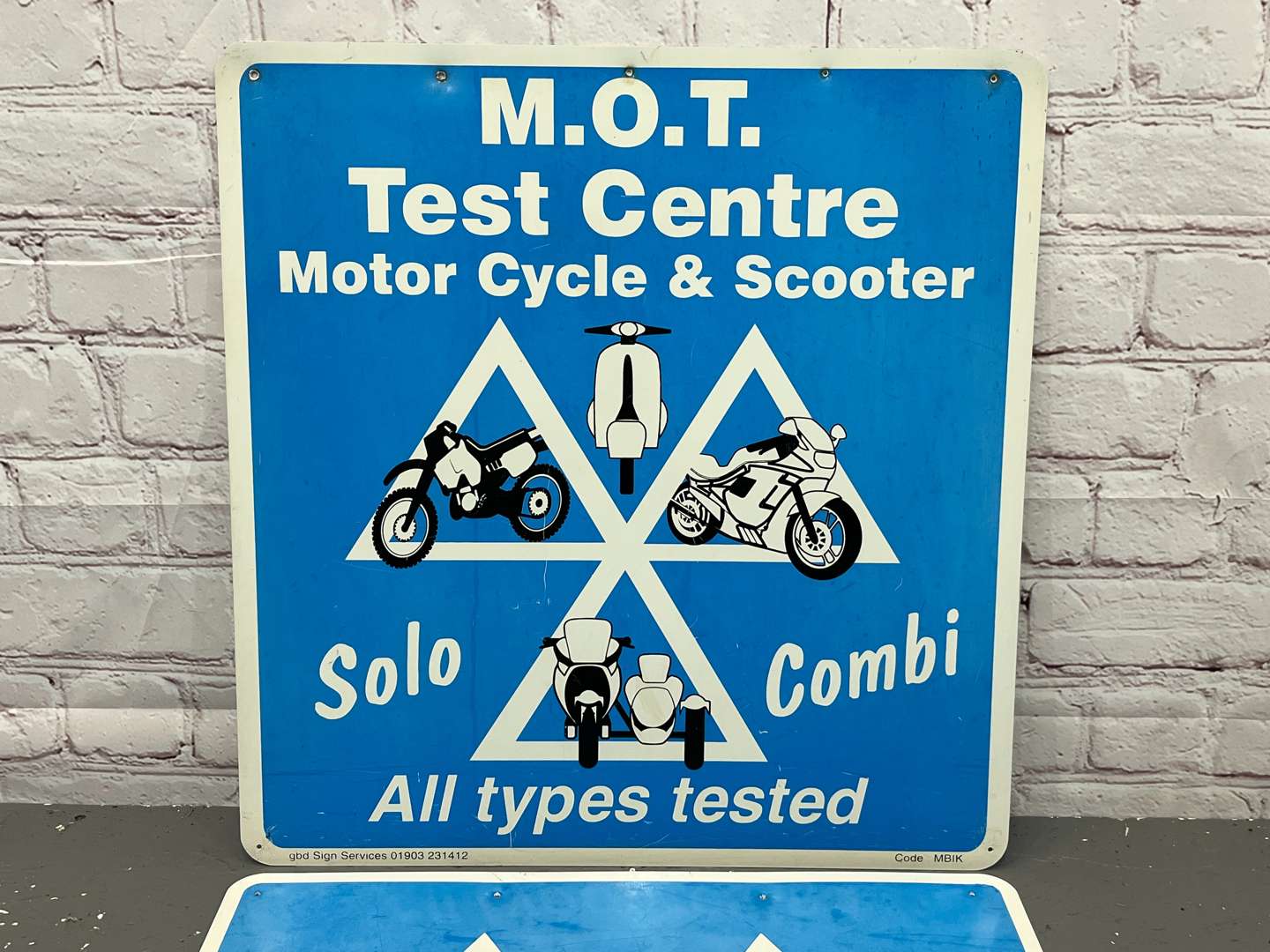 <p>Two Plastic MOT Signs One For Motorcycles & Scooters (2)</p>